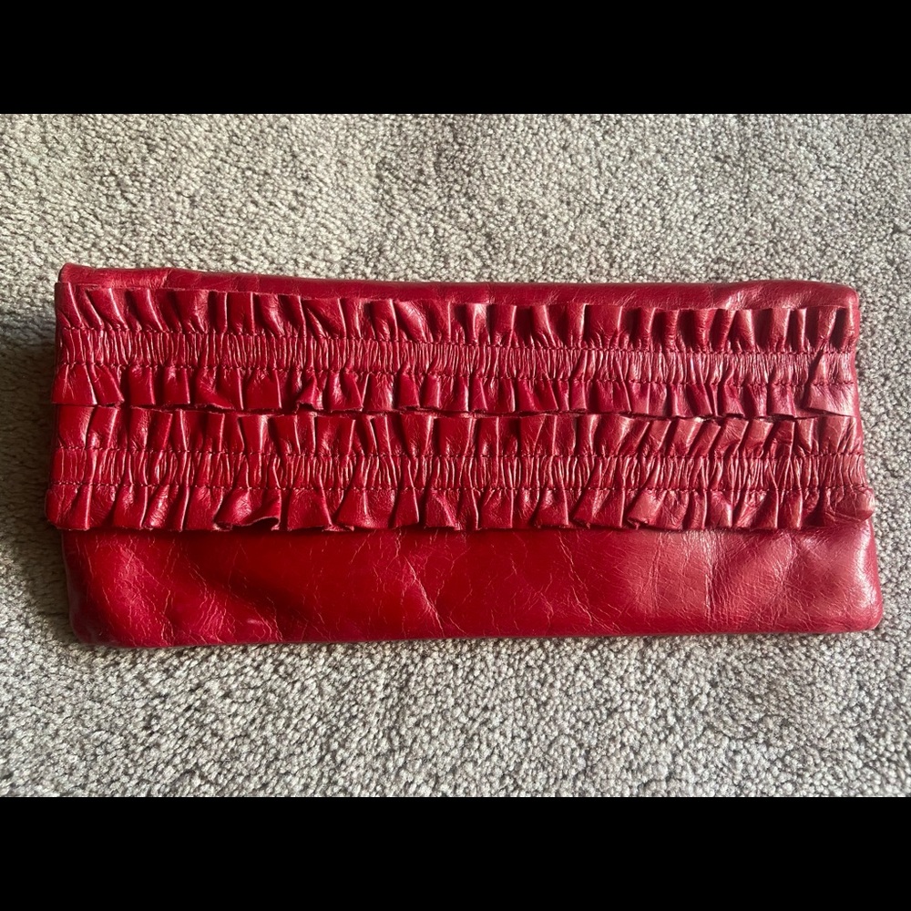 HOBO red fold over clutch